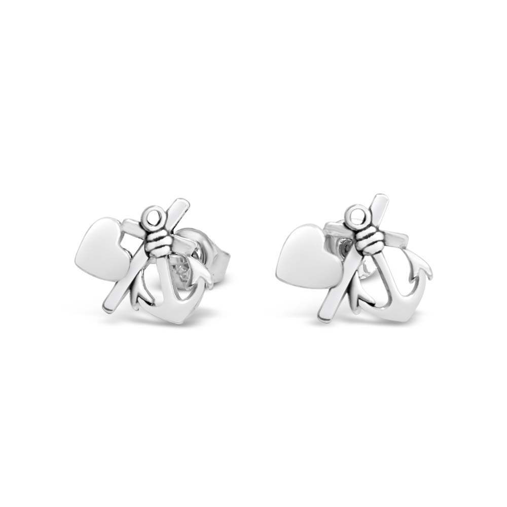 Örhängen i 925 sterling silver med Tro hopp kärlek symboler